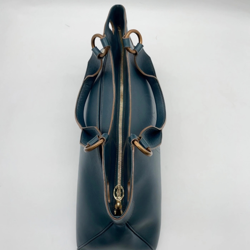 Cartier Blue Leather Women's Bag Authentic In Pristine Condition - Picture 9 of 14